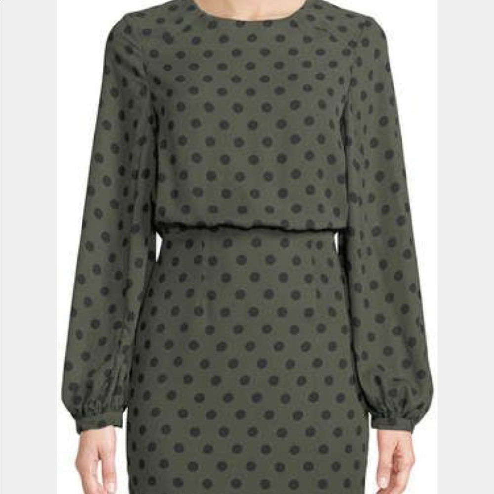 Fame and Partners Olive Polka Dot Dress